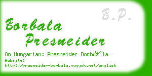 borbala presneider business card